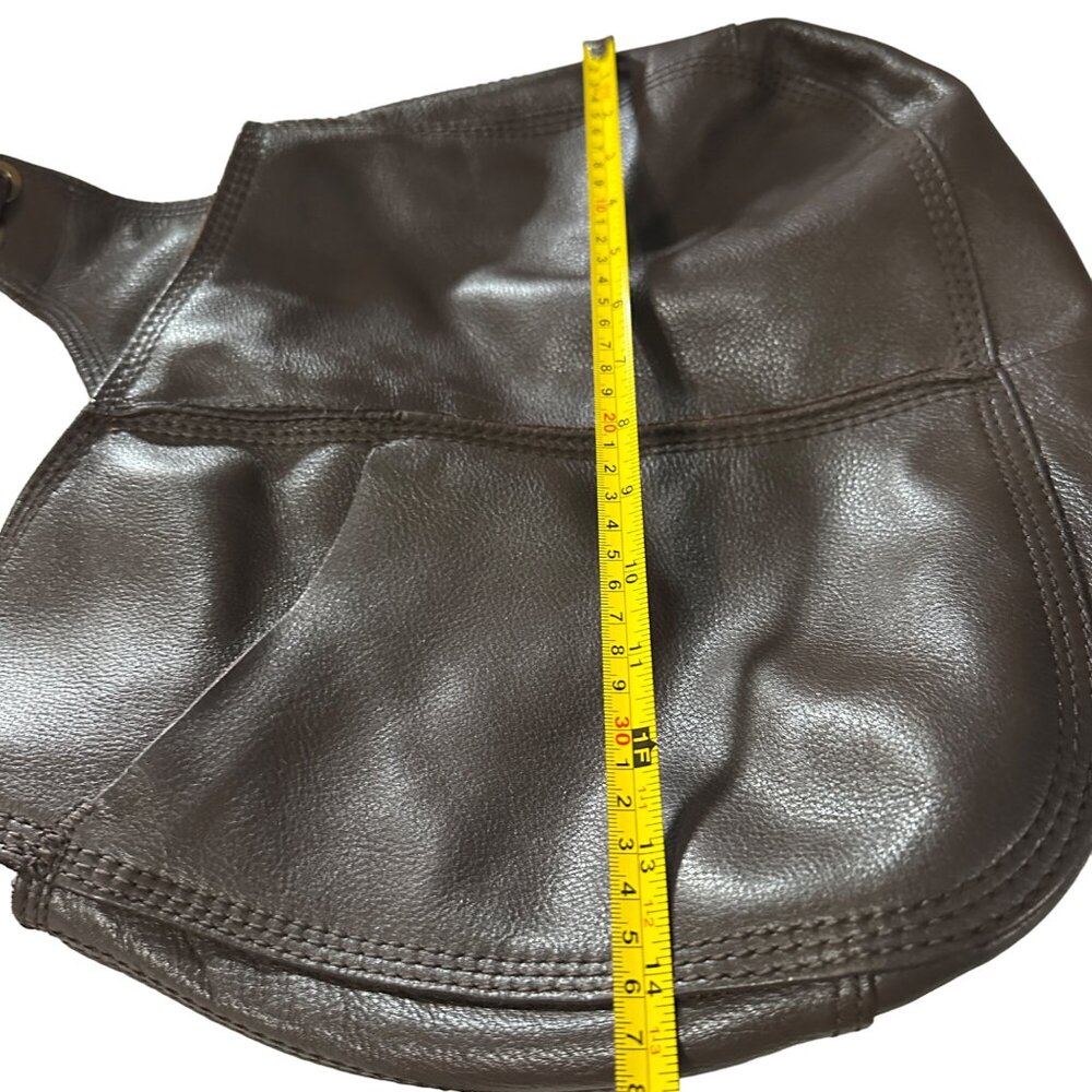 Lucky Brand Dark Brown Leather Hobo Shoulder Bag - Picture 12 of 13